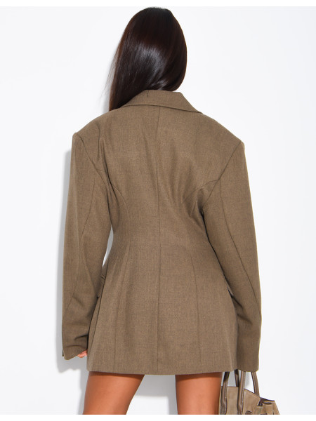 Blazer très ajustée à épaulettes