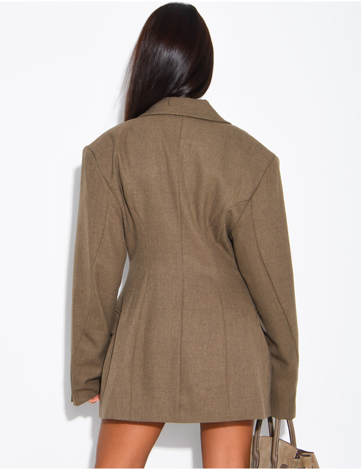 Blazer très ajustée à épaulettes