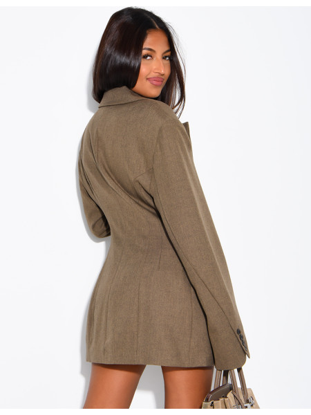 Blazer très ajustée à épaulettes