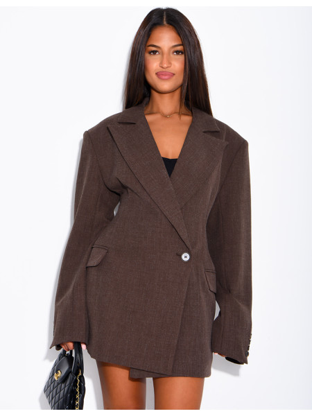 Blazer très ajustée à épaulettes