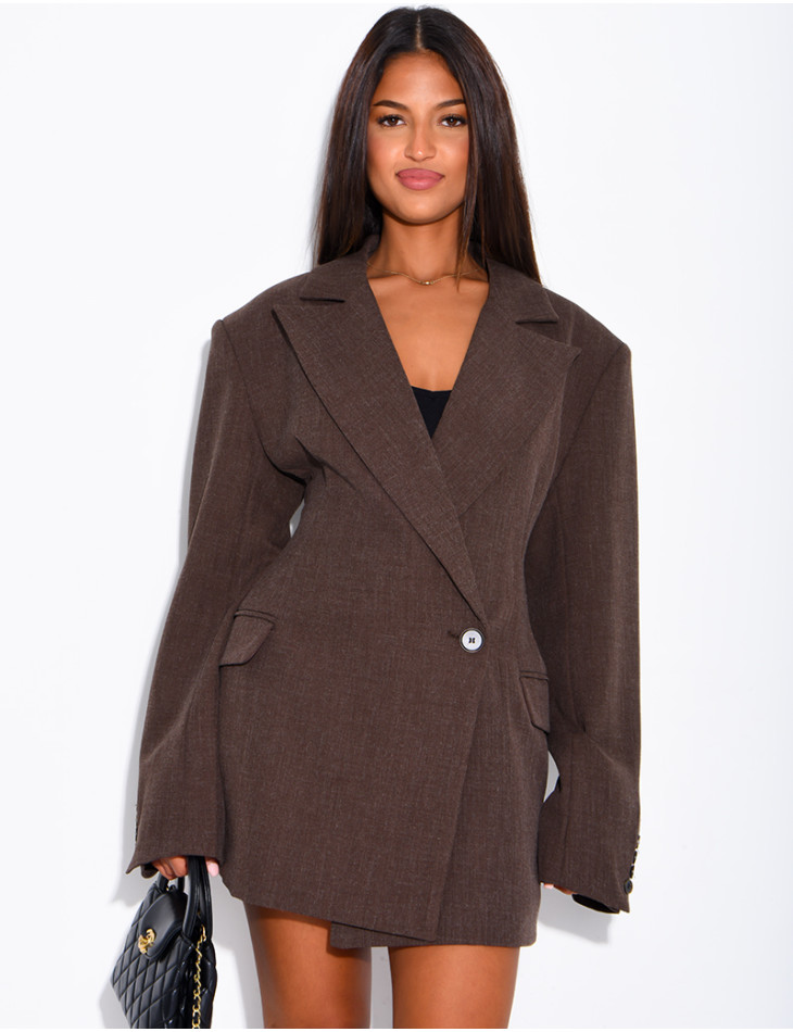 Blazer très ajustée à épaulettes