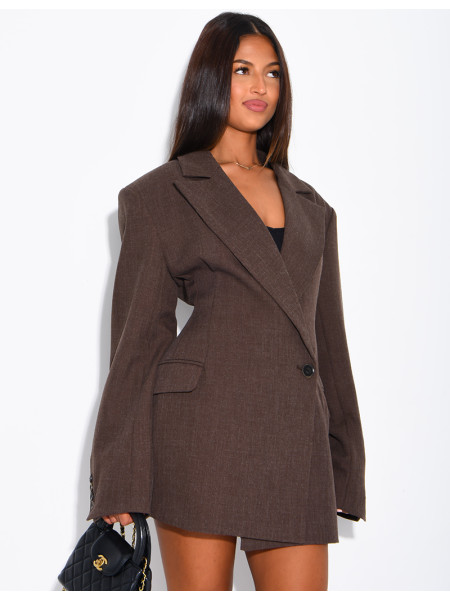 Blazer très ajustée à épaulettes