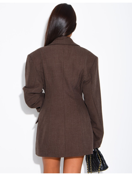 Blazer très ajustée à épaulettes