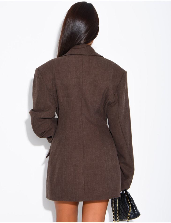 Blazer très ajustée à épaulettes