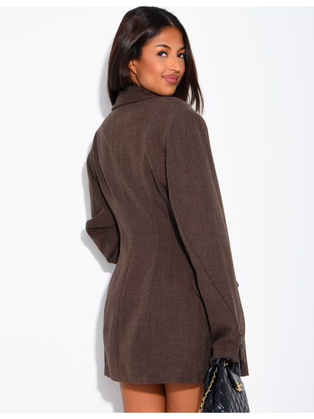 Blazer très ajustée à épaulettes