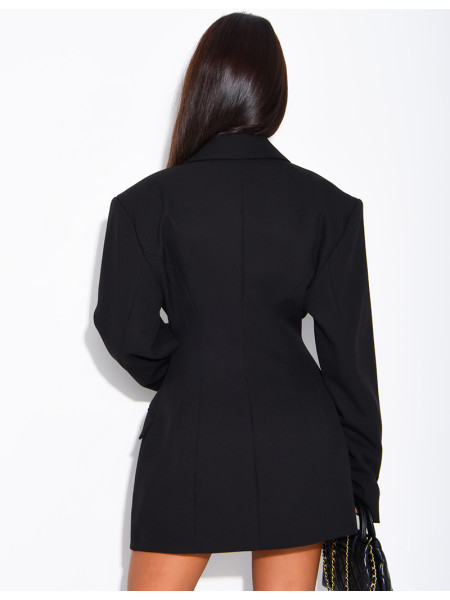 Blazer très ajustée à épaulettes