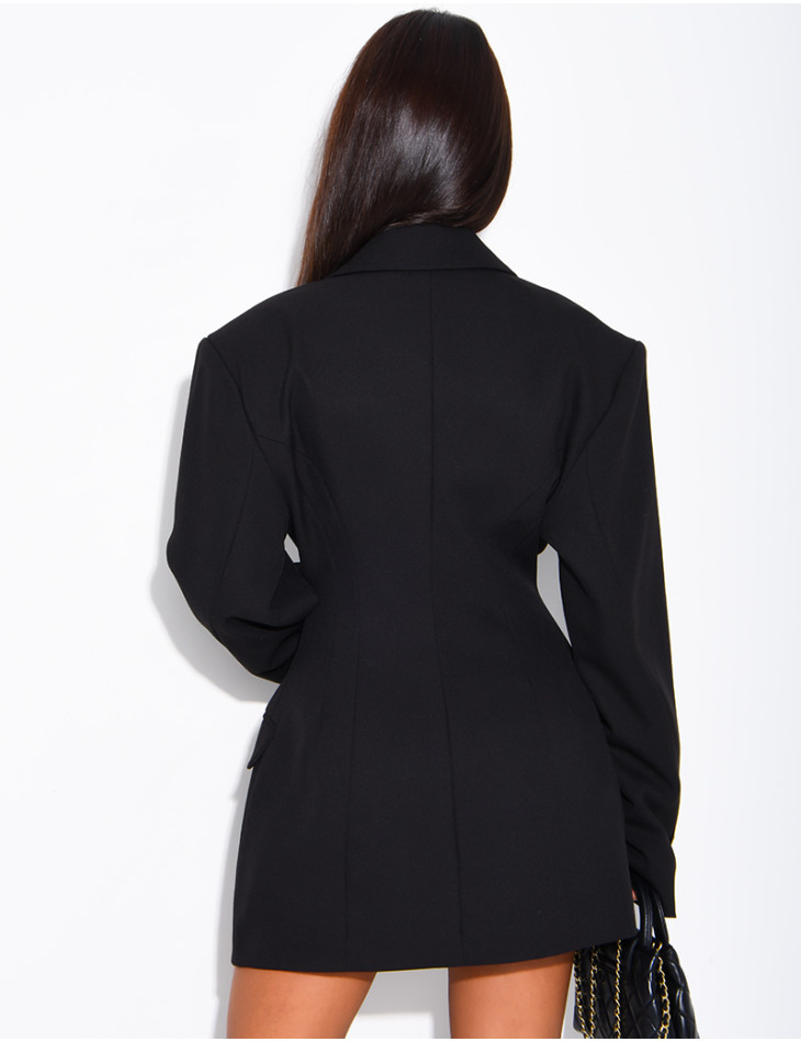 Blazer très ajustée à épaulettes