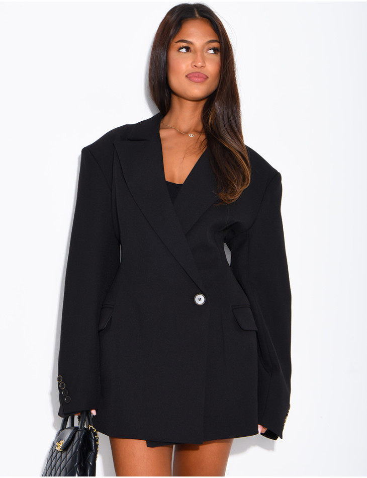 Blazer très ajustée à épaulettes