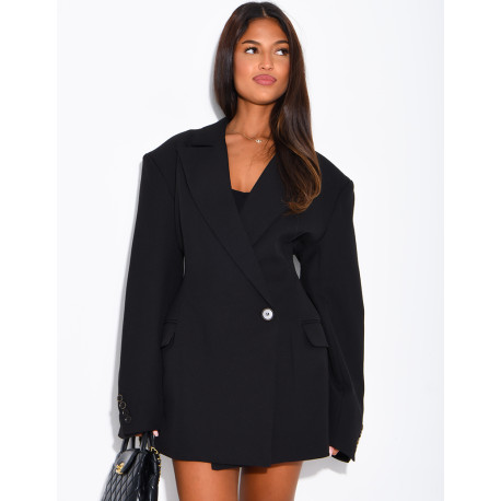 Blazer très ajustée à épaulettes