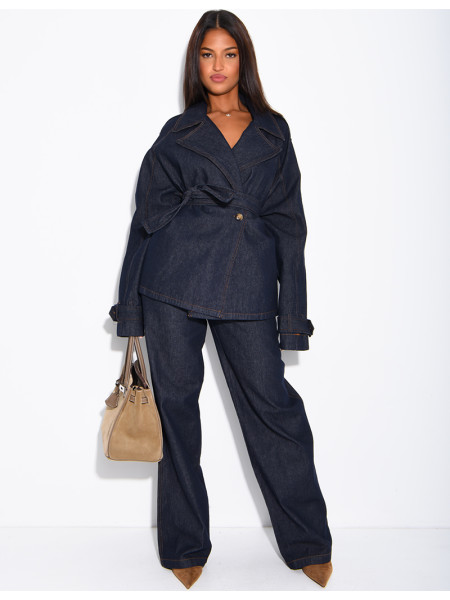 Jeans-Set mit passender Jacke und Hose