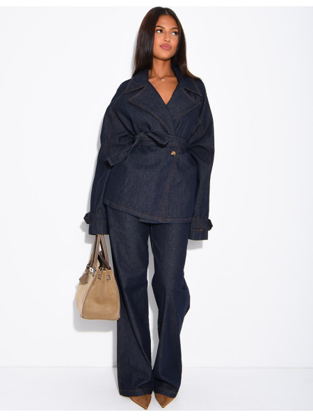 Jeans-Set mit passender Jacke und Hose