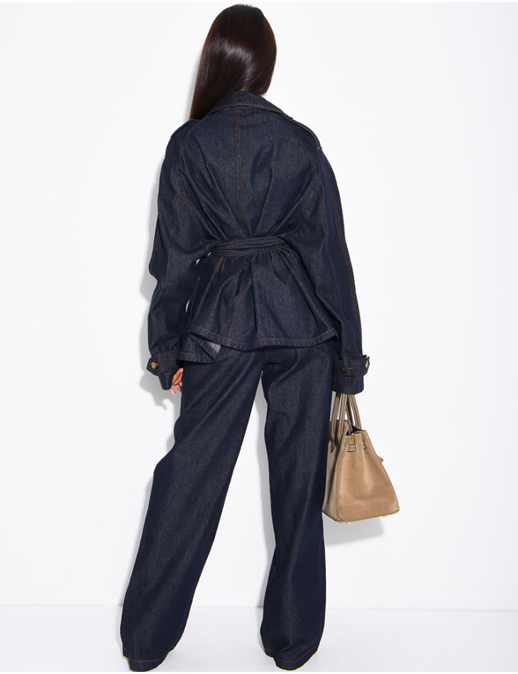 Jeans-Set mit passender Jacke und Hose