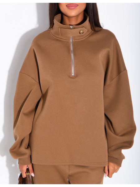 Set aus Hose und Pullover mit Reißverschlusskragen