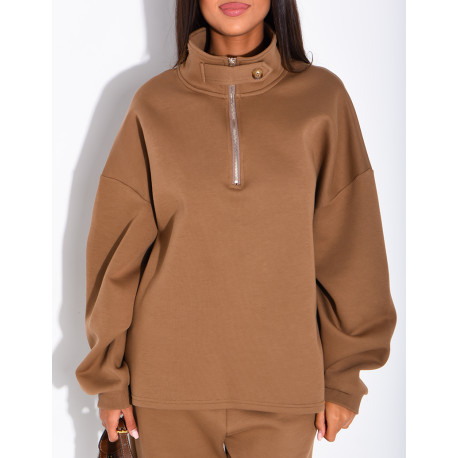 Set aus Hose und Pullover mit Reißverschlusskragen