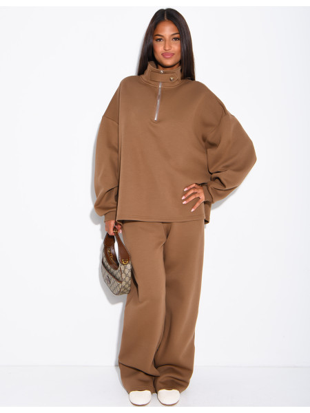 Set aus Hose und Pullover mit Reißverschlusskragen