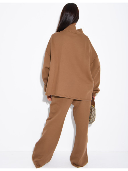 Set aus Hose und Pullover mit Reißverschlusskragen