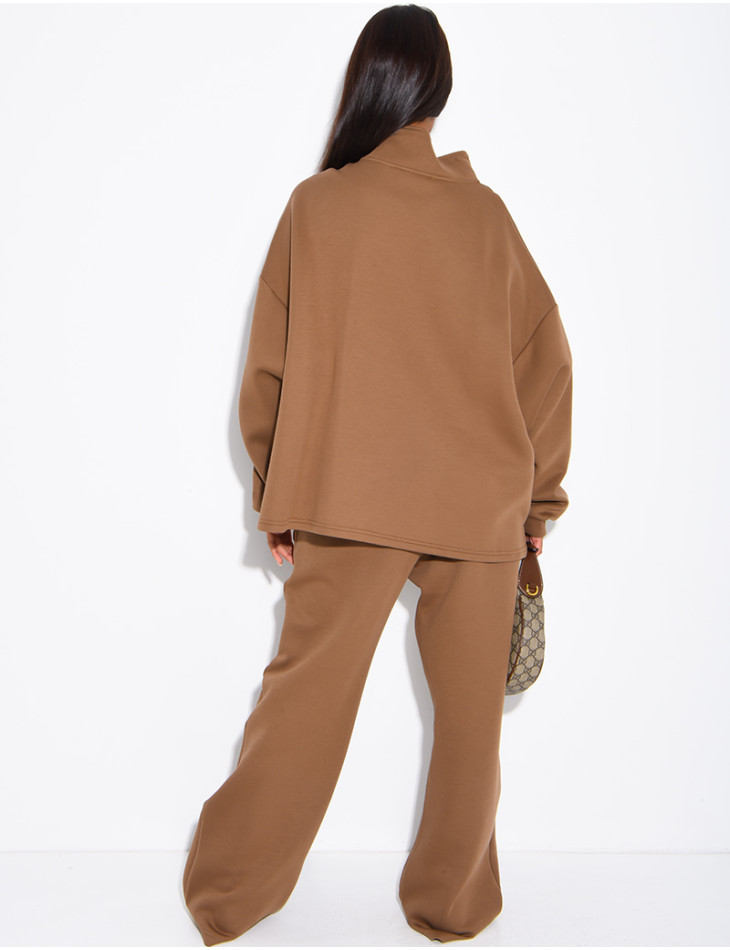 Set aus Hose und Pullover mit Reißverschlusskragen