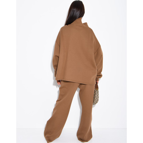 Set aus Hose und Pullover mit Reißverschlusskragen