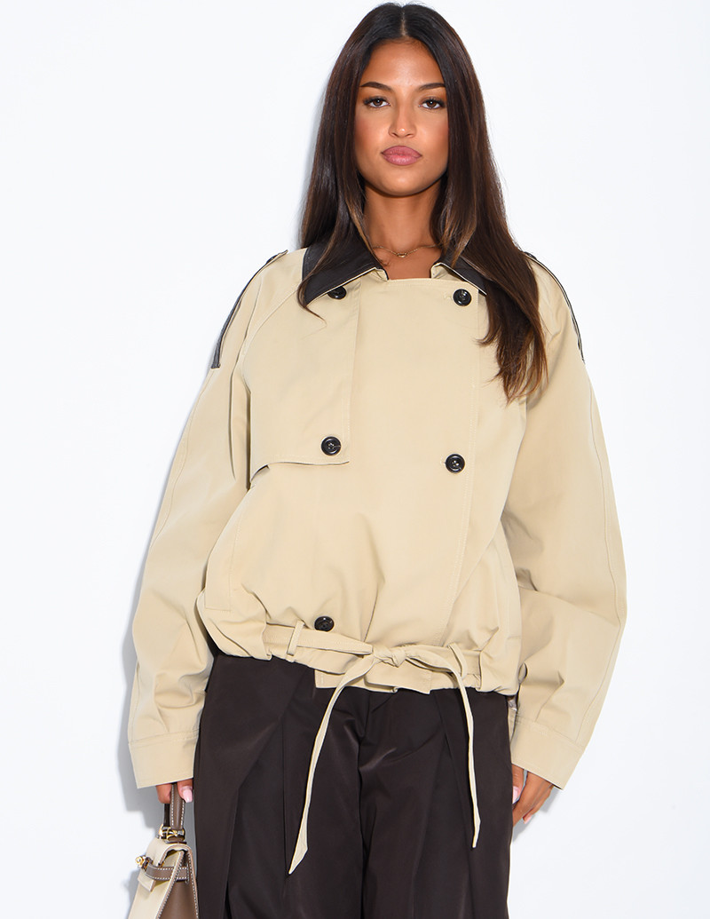 Veste courte style trench à...