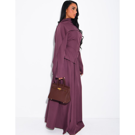 Ensemble châle, chemise et jupe longue évasée