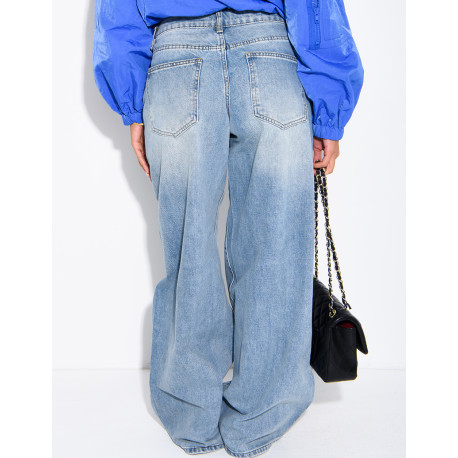 Jeans mit niedriger Leibhöhe, verwaschener Look und weitem Schnitt
