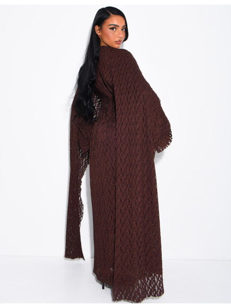 Robe en dentelle doublée avec châle assorti