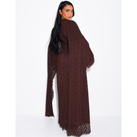 Robe en dentelle doublée avec châle assorti