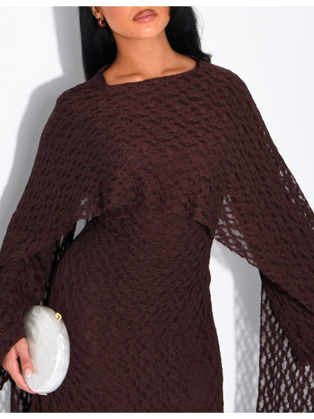 Robe en dentelle doublée avec châle assorti