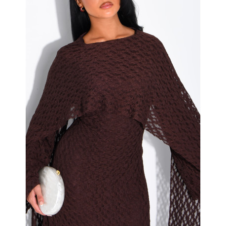 Robe en dentelle doublée avec châle assorti