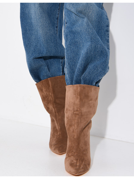 Bottines à talons en suédine