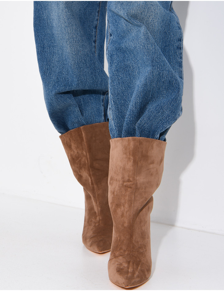 Bottines à talons en suédine