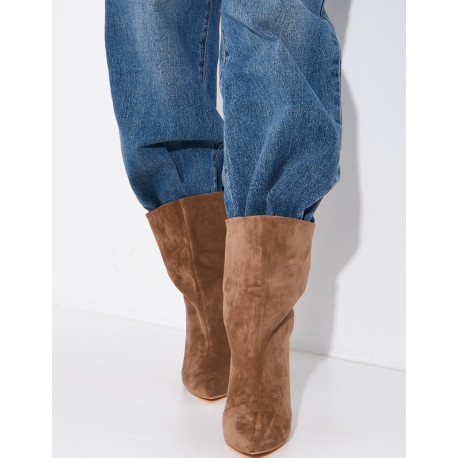 Bottines à talons en suédine