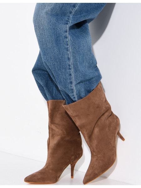 Bottines à talons en suédine