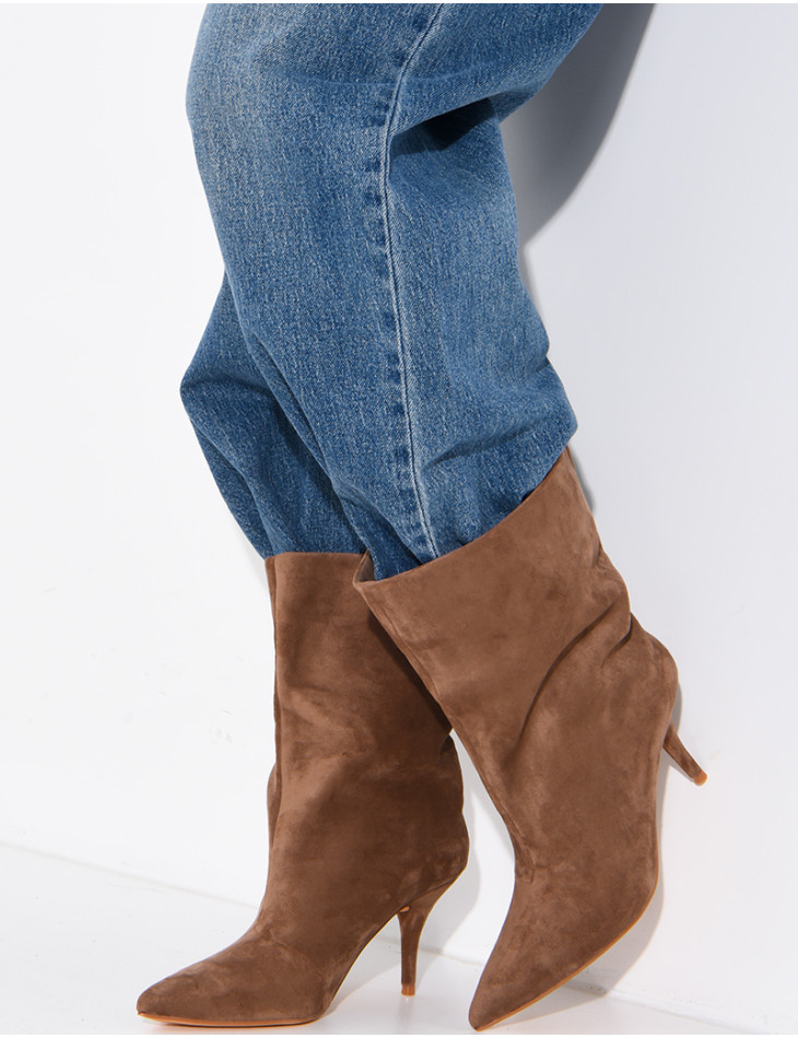 Bottines à talons en suédine