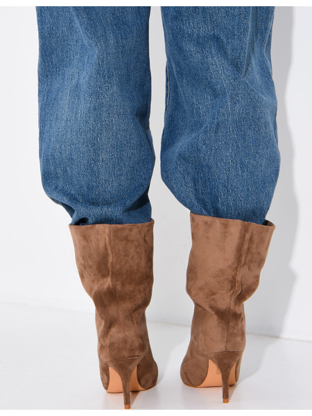 Bottines à talons en suédine