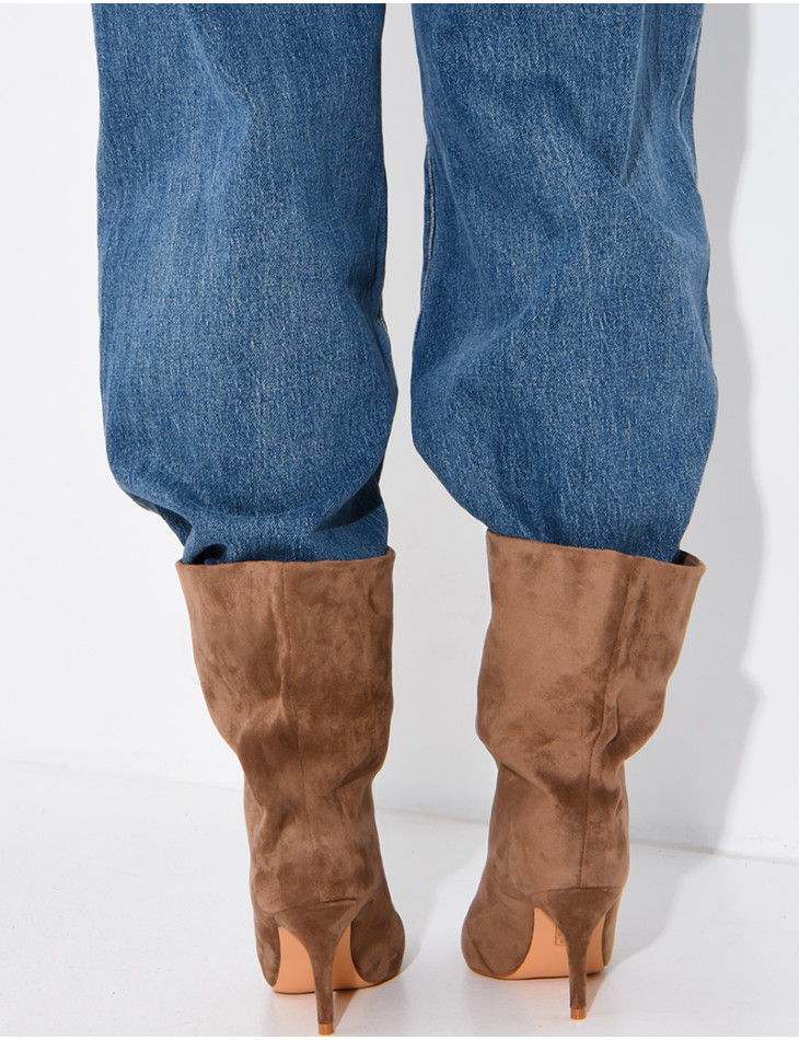 Bottines à talons en suédine