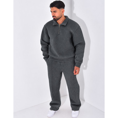 Ensemble pantalon et sweat à col zippé