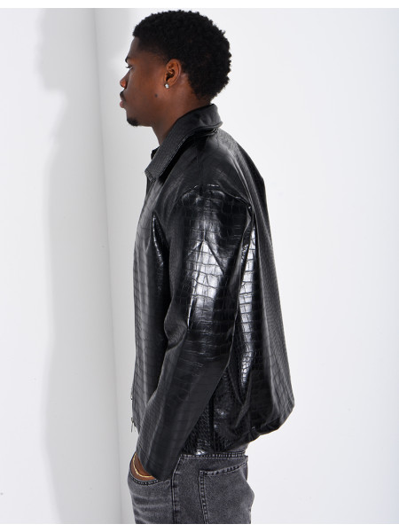 Veste en similicuir effet croco