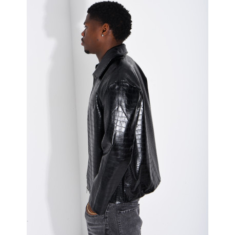 Veste en similicuir effet croco