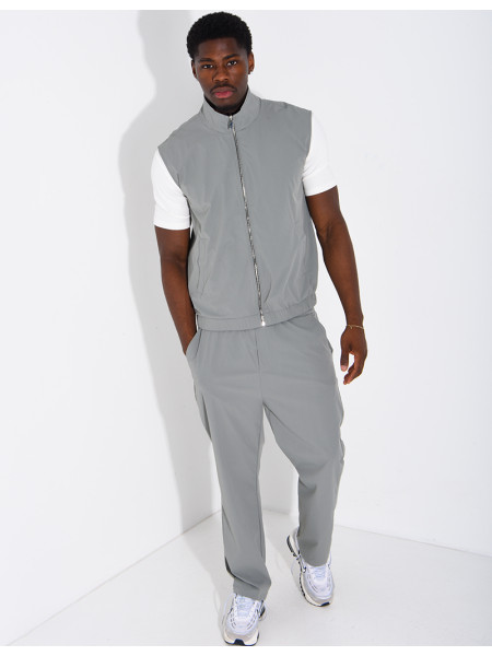 Ensemble en tissu imperméable pantalon et veste sans manches réversible
