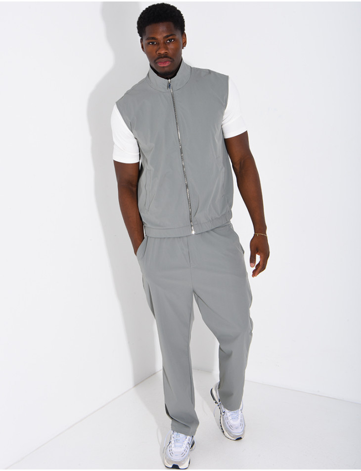 Ensemble en tissu imperméable pantalon et veste sans manches réversible