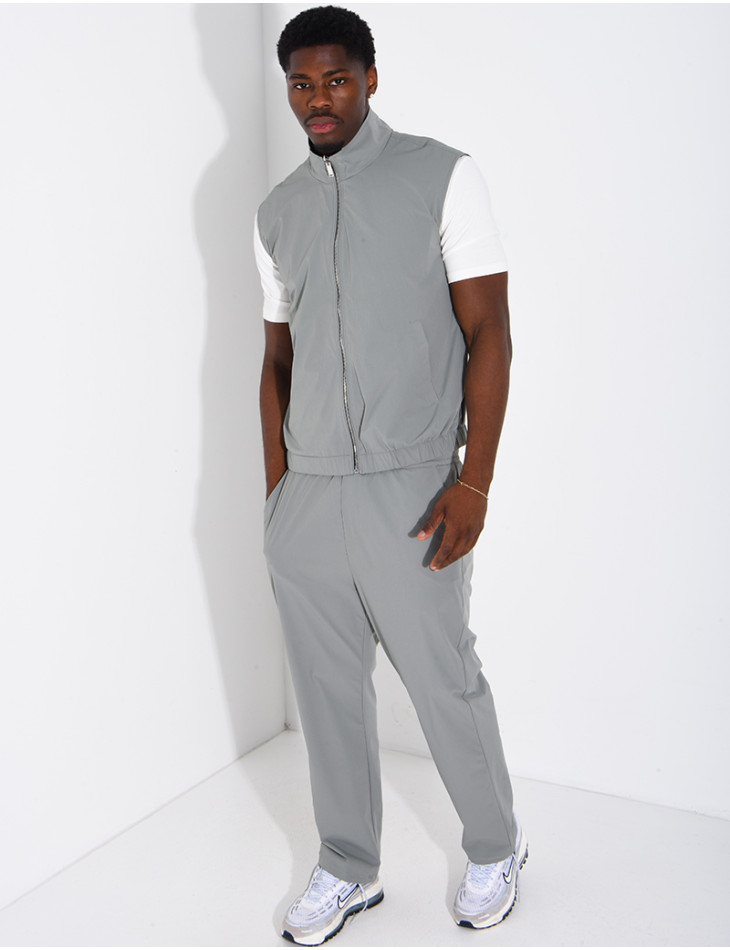 Ensemble en tissu imperméable pantalon et veste sans manches réversible