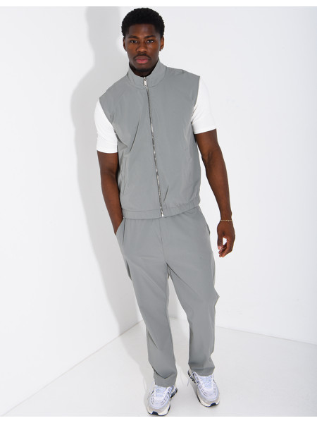 Ensemble en tissu imperméable pantalon et veste sans manches réversible