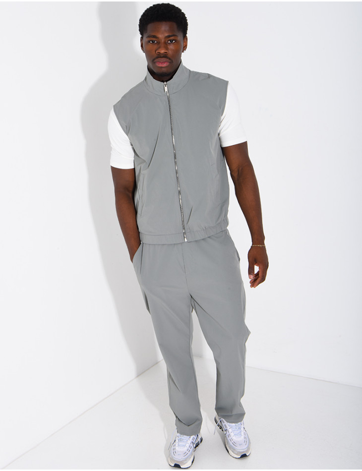 Ensemble en tissu imperméable pantalon et veste sans manches réversible