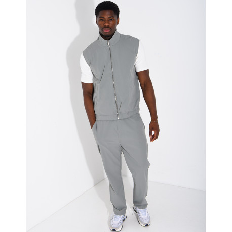 Ensemble en tissu imperméable pantalon et veste sans manches réversible