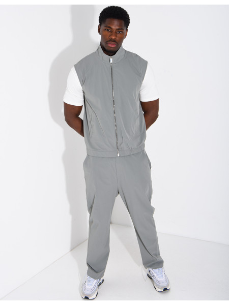Ensemble en tissu imperméable pantalon et veste sans manches réversible