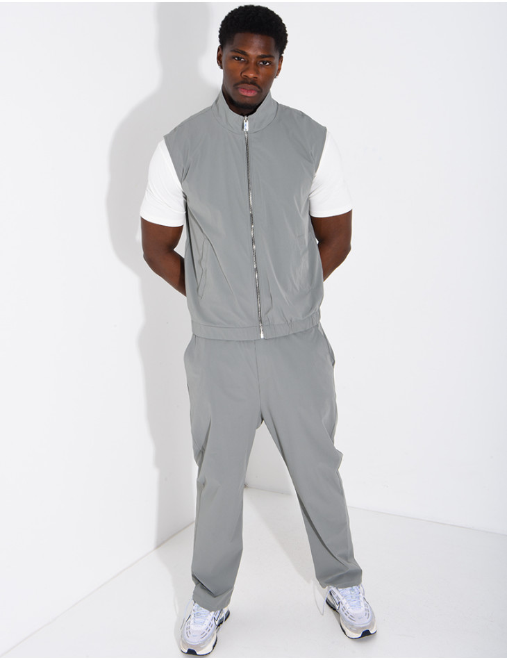 Ensemble en tissu imperméable pantalon et veste sans manches réversible