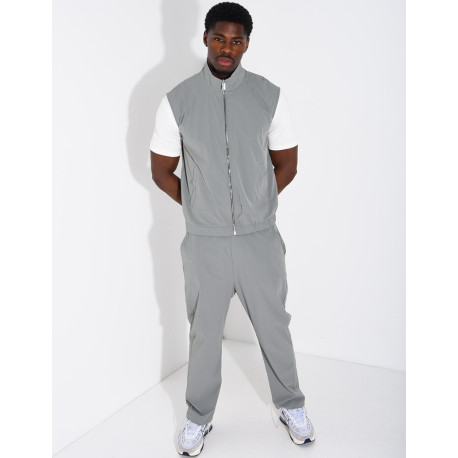 Ensemble en tissu imperméable pantalon et veste sans manches réversible