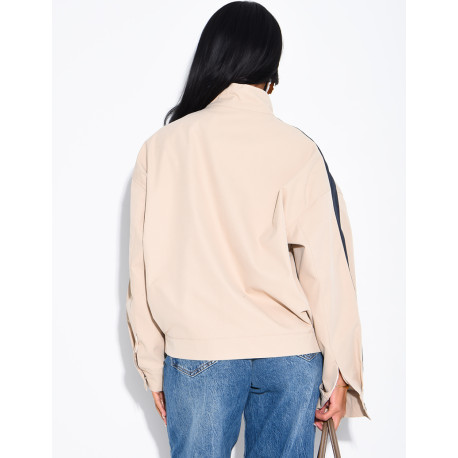 Wasserdichte Jacke mit Kontraststreifen
