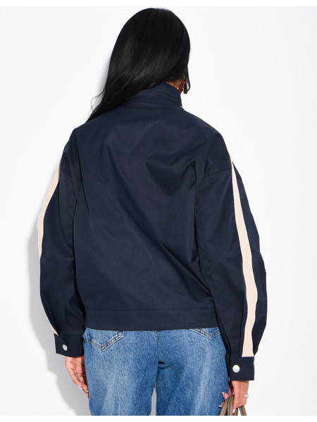 Veste imperméable à bandes contrastantes